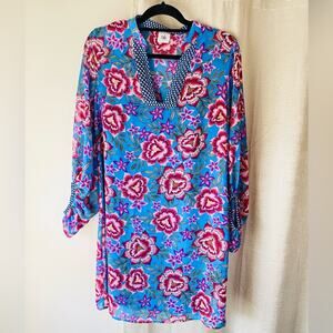 Cabi Primrose Dress Spring Dress size small floral chiffon puff‎ sleeve 5612